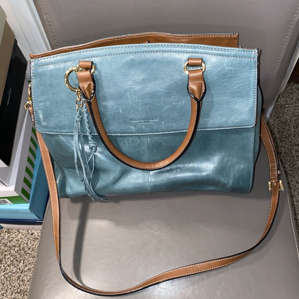 Tignanello Medium Front Pocket Turquoise Bag